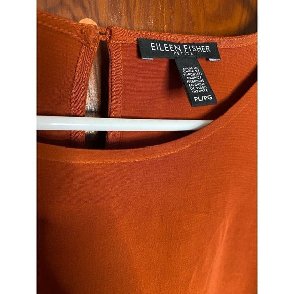 NWOT Petite Large Eileen Fisher Rust Orange Shift Midi Dress - Picture 3 of 7